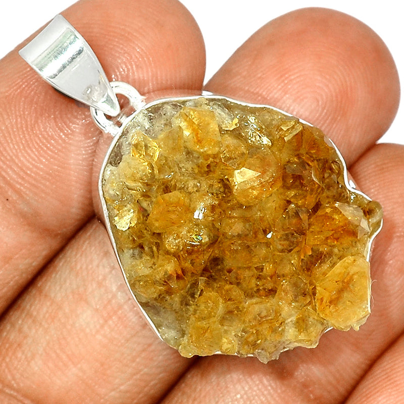 1.7" Citrine Druzy Pendants - CTDP647