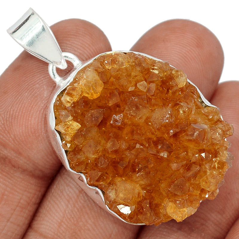 1.7" Citrine Druzy Pendants - CTDP693