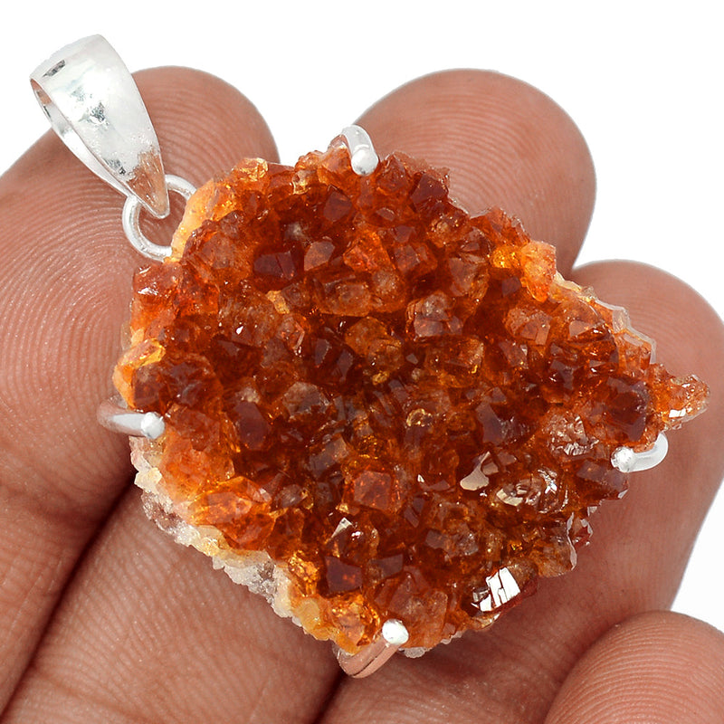 1.6" Claw - Citrine Druzy Pendants - CTDP694