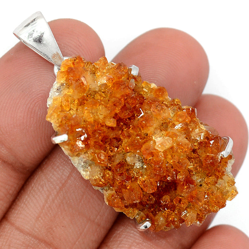 1.7" Claw - Citrine Druzy Pendants - CTDP704