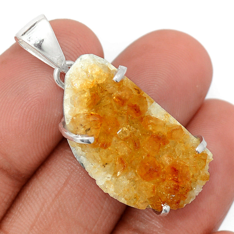 1.5" Claw - Citrine Druzy Pendants - CTDP705