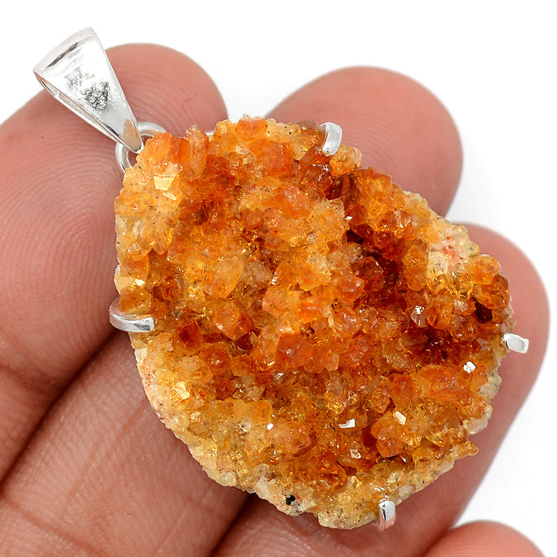 1.7" Claw - Citrine Druzy Pendants - CTDP707