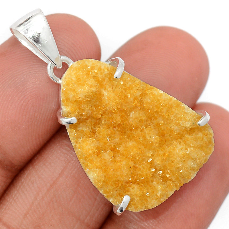 1.5" Claw - Citrine Druzy Pendants - CTDP712