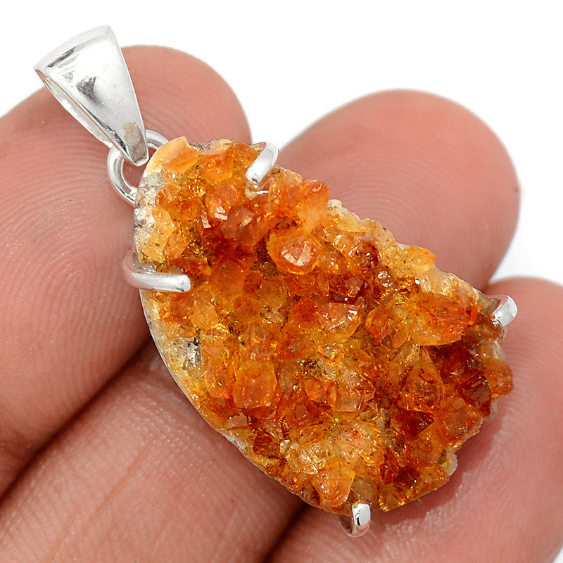 1.5" Claw - Citrine Druzy Pendants - CTDP713