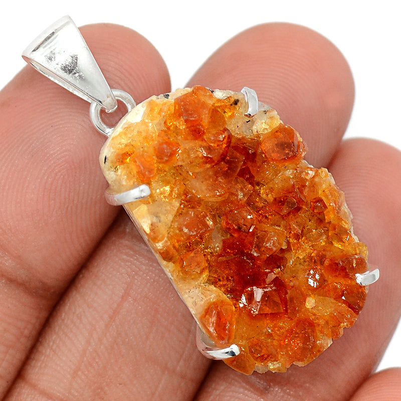 1.6" Claw - Citrine Druzy Pendants - CTDP715