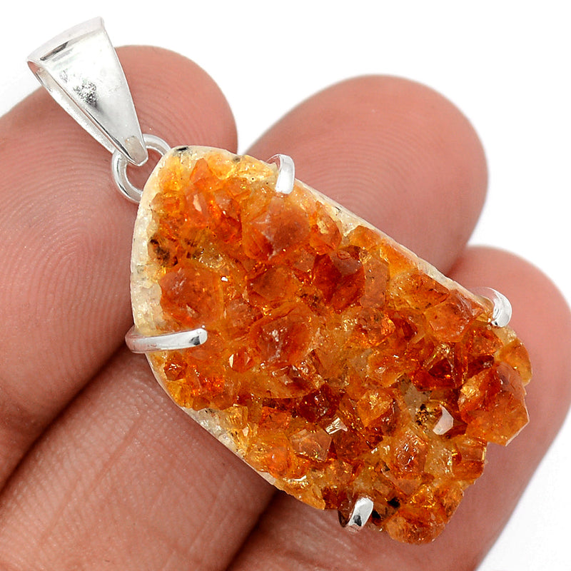 1.6" Claw - Citrine Druzy Pendants - CTDP720