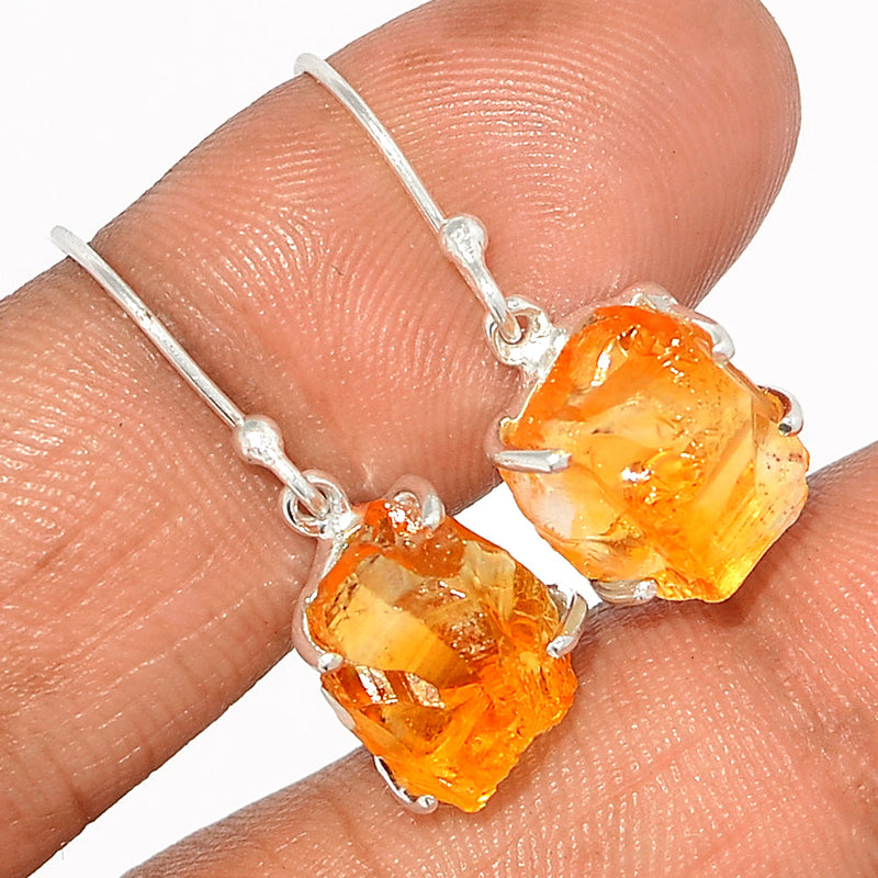1.1" Claw - Citrine Rough Earrings - CTRE422
