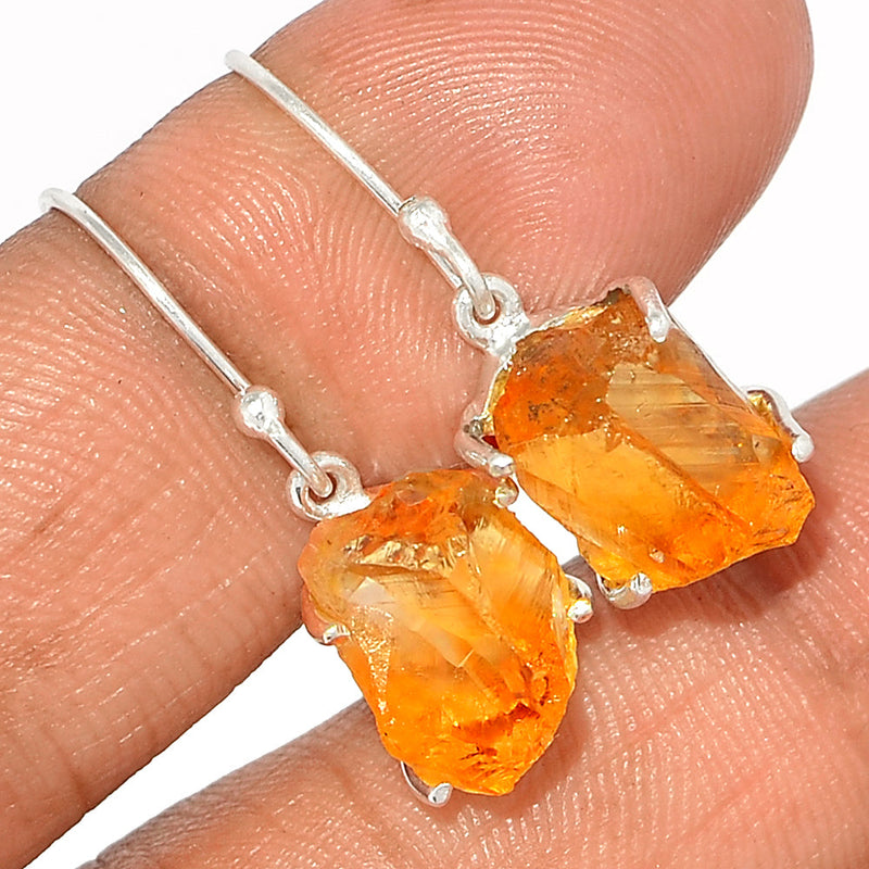 1.1" Claw - Citrine Rough Earrings - CTRE434