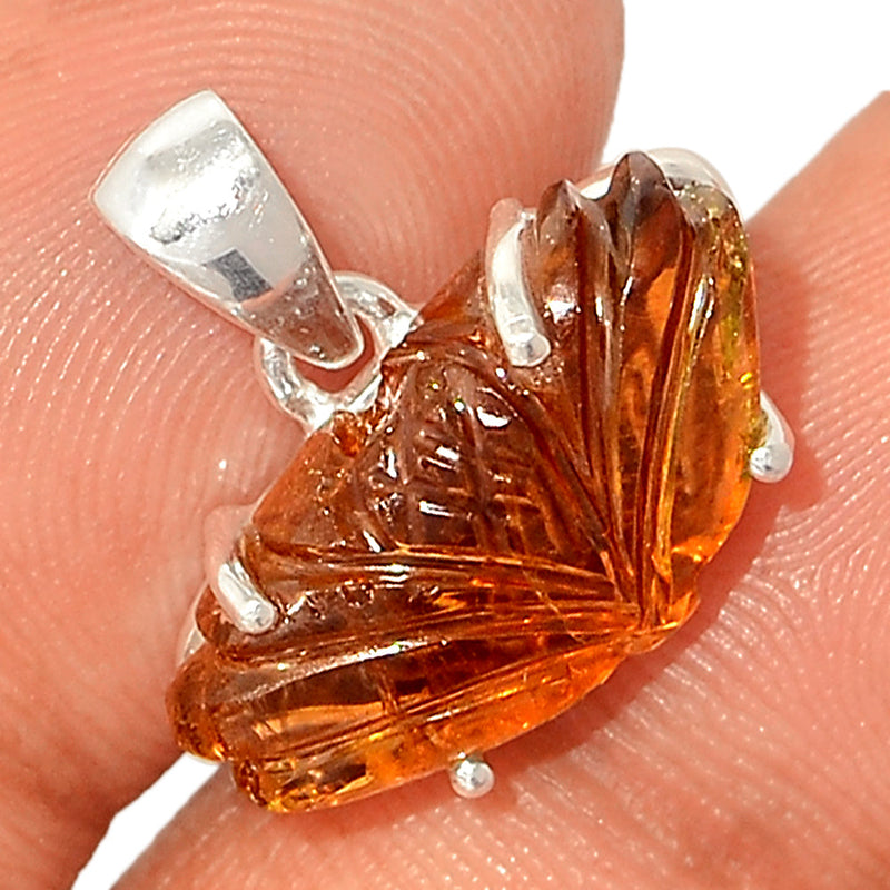 0.7" Claw - Carved Watermelan Tourmaline Slice Pendants - CWTP19