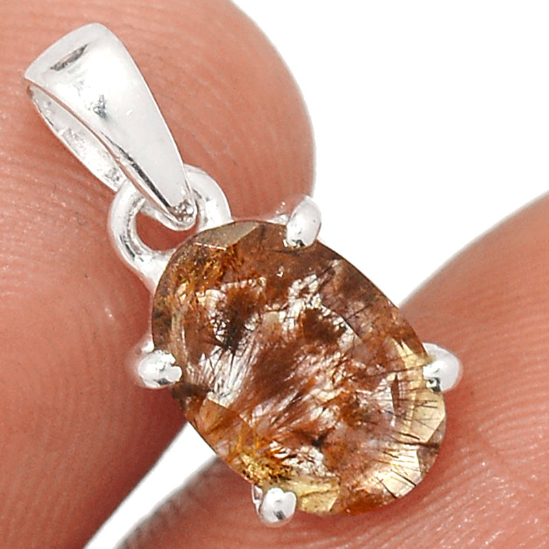 0.7" Claw - Cacoxenite Faceted Pendants - CXFP546