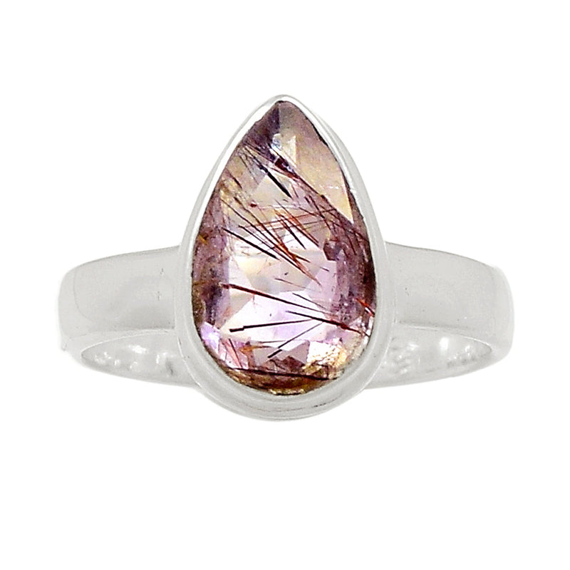 Super Seven Cacoxenite Faceted Ring - CXFR348