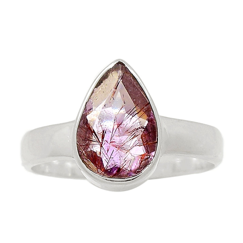 Super Seven Cacoxenite Faceted Ring - CXFR359