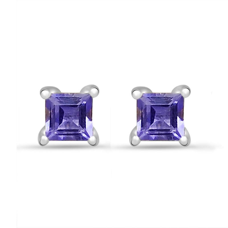 4*4 MM Square - Amethyst Faceted Stud - SBC109-A Catalogue