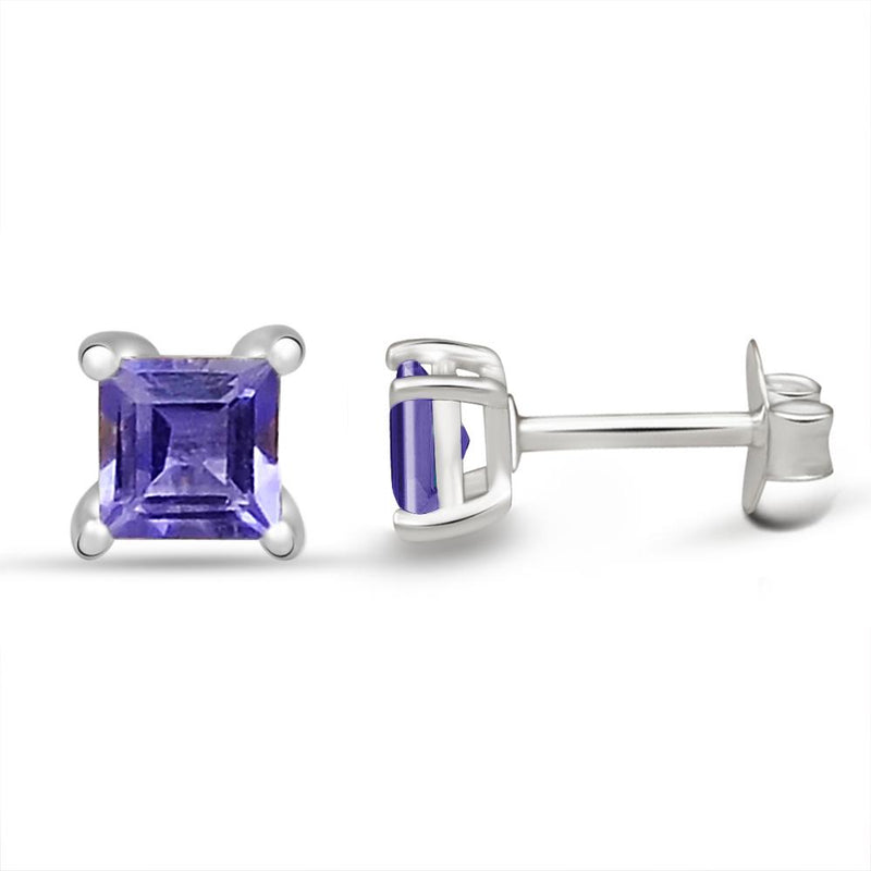 4*4 MM Square - Amethyst Faceted Stud - SBC109-A Catalogue