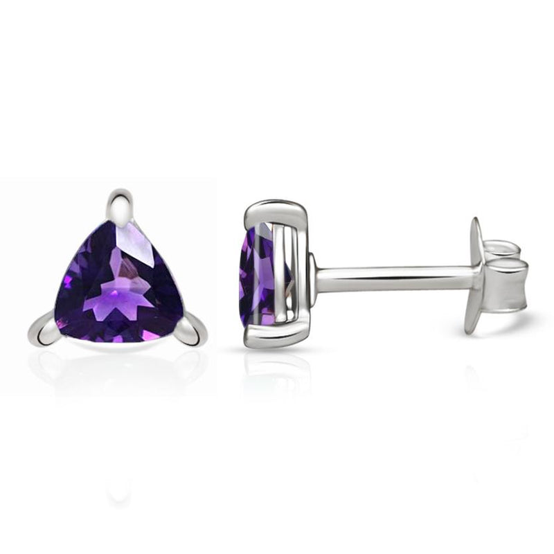 4*4 MM Trillion - Amethyst Faceted Stud - SBC104-A Catalogue