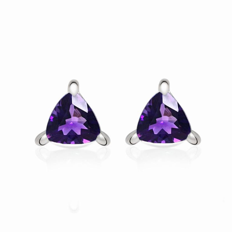 4*4 MM Trillion - Amethyst Faceted Stud - SBC104-A Catalogue