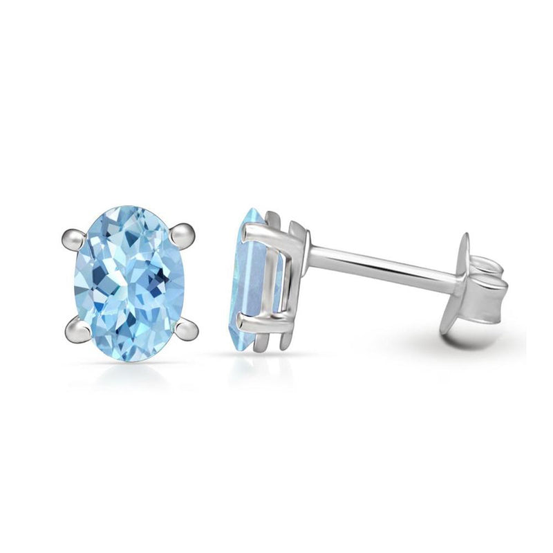 3*5 MM Oval - Blue Topaz Silver Stud - SBC110-BT Catalogue