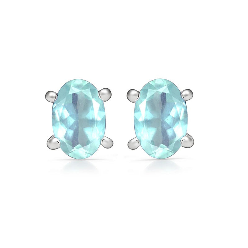 3*5 MM Oval - Blue Topaz Silver Stud - SBC110-BT Catalogue