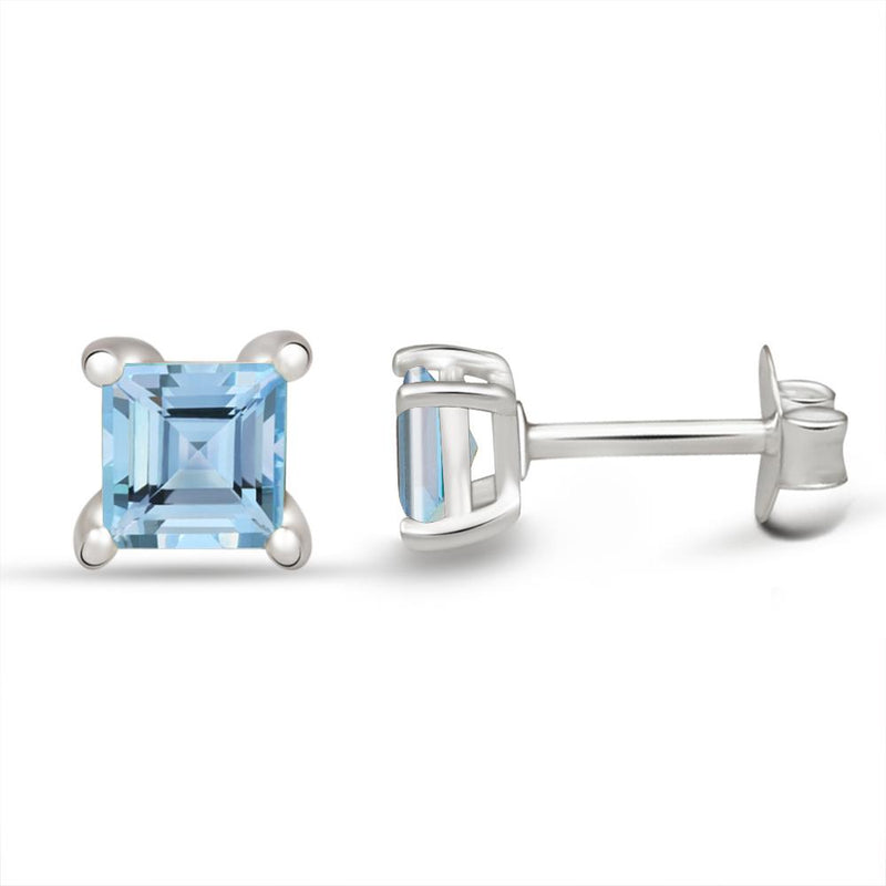 4*4 MM Square - Blue Topaz Stud - SBC109-BT Catalogue