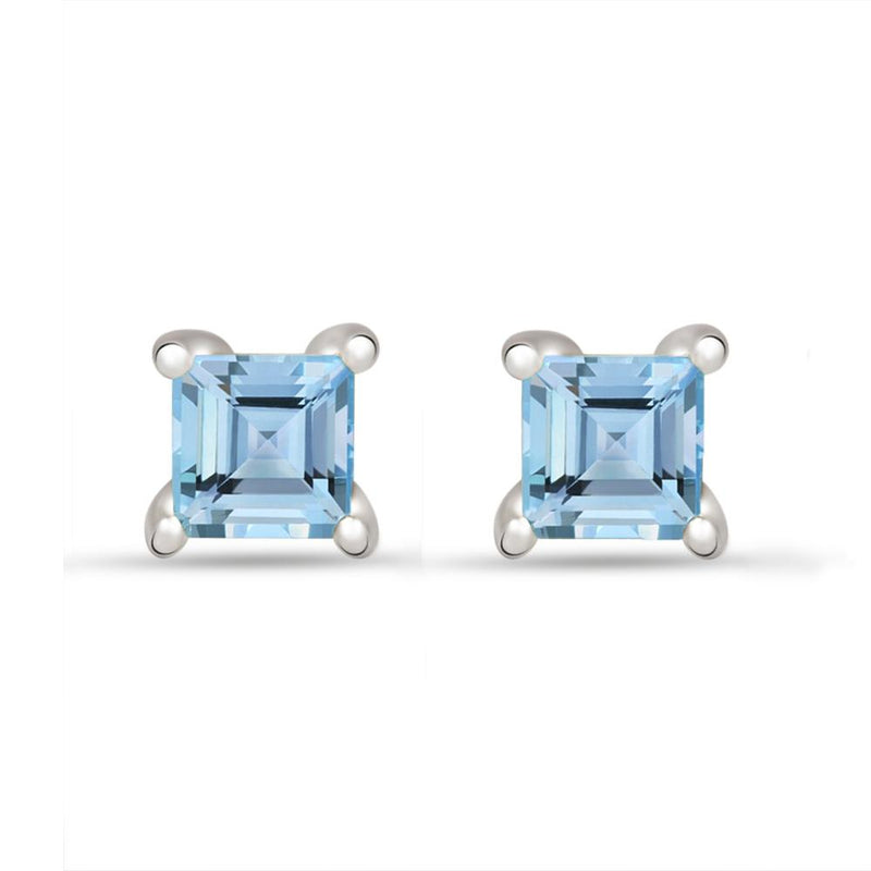 4*4 MM Square - Blue Topaz Stud - SBC109-BT Catalogue