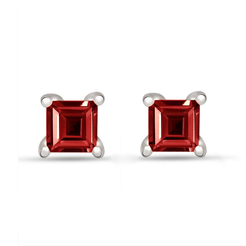 4*4 MM Square - Garnet Faceted Stud - SBC109-G Catalogue