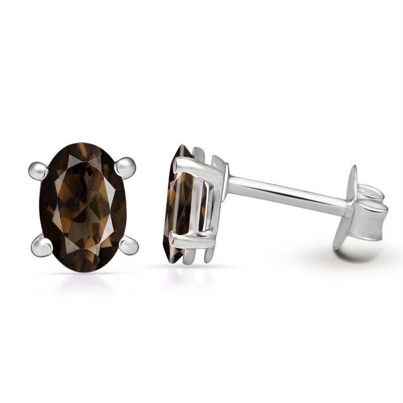 6*4 MM Oval - Smokey Quartz Studs - SBC106-SQ Catalogue