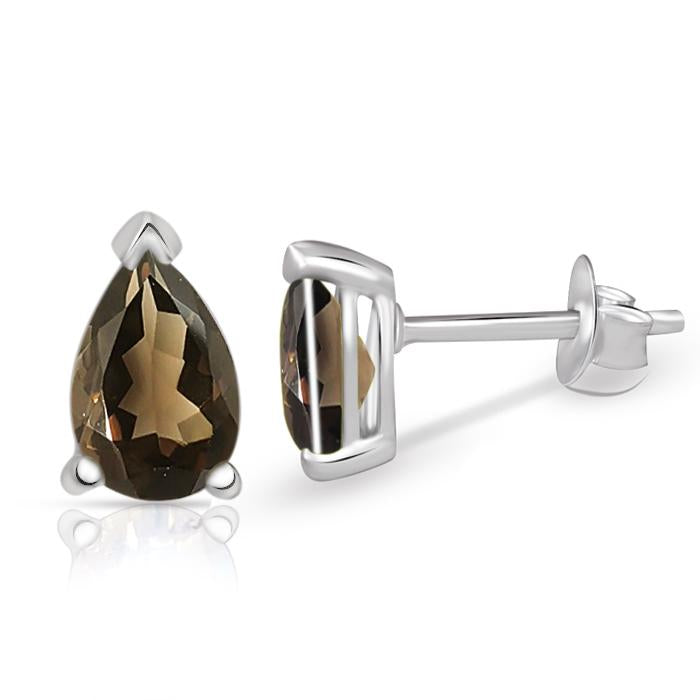 6*4 MM Pear - Smokey Quartz Stud - SBC105-SQ Catalogue