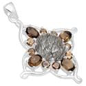 1.5" Black Rutile With Smokey Pendantst - P1395BRWS