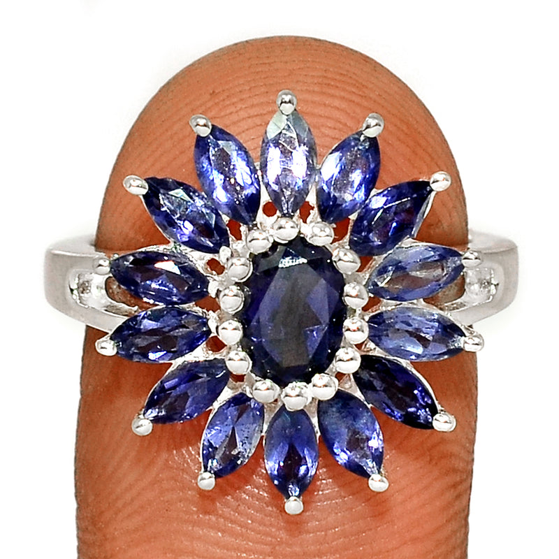 7*5 MM Oval - Iolite Silver Ring - R5077I