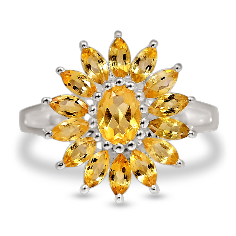 7*5 MM Oval - Citrine Silver Ring - R5077C