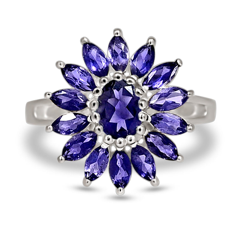 7*5 MM Oval - Iolite Silver Ring - R5077I
