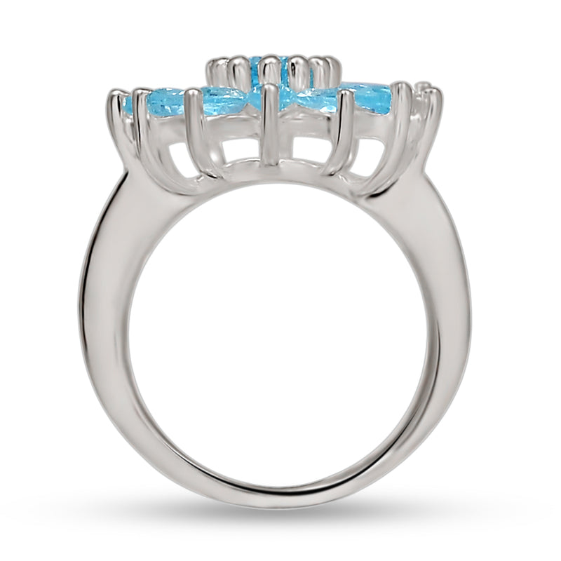 7*5 MM Oval - Blue Topaz Silver Ring - R5077BT