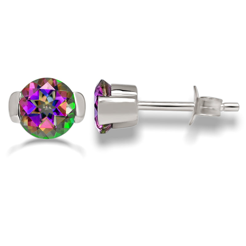 6*6 MM Round - Mystic Topaz Silver Earrings - ER2110MT Catalogue