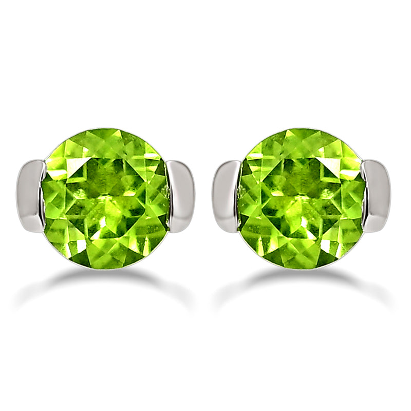 6*6 MM Round - Peridot Silver Earrings - ER2110P Catalogue