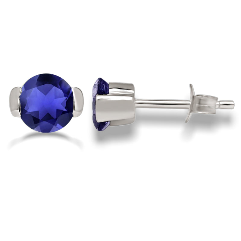 6*6 MM Round - Iolite Silver Earrings - ER2110I Catalogue