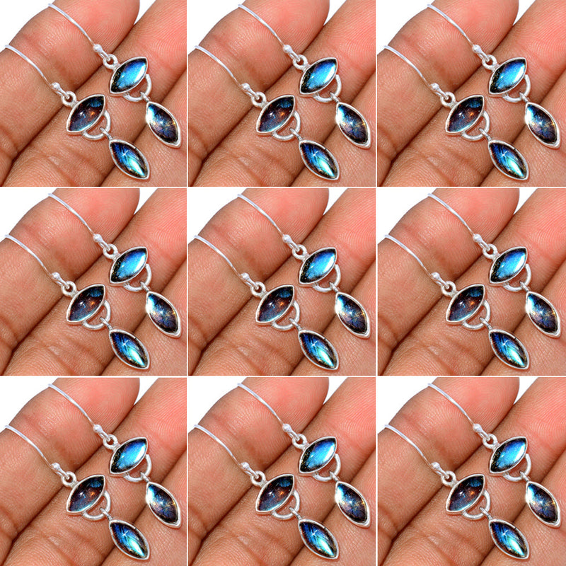 10 Pieces Mix Lot - Blue Fire Labradorite Earrings - GDSNE15