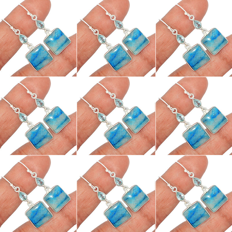 10 Pieces Mix Lot - Bezel Setting - Quantum Quattro & Blue Topaz Earrings - GDSNE9