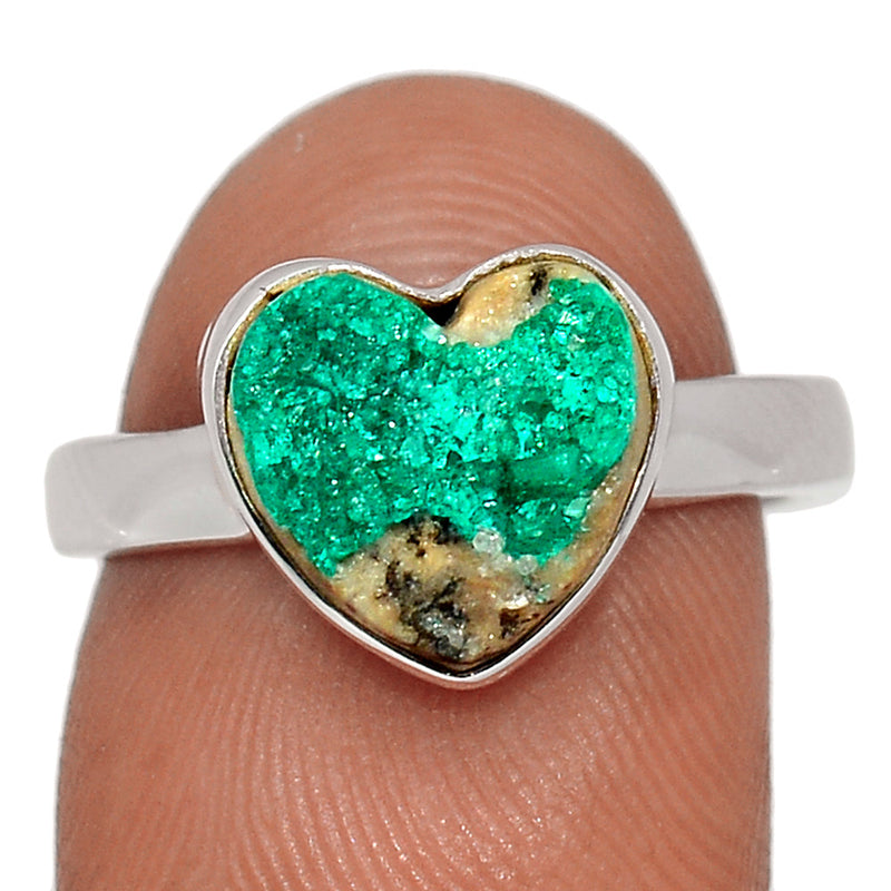 Heart - Dioptase Crystal Ring - DTCR429
