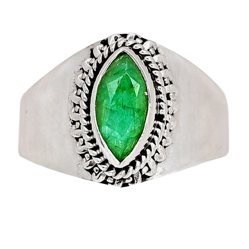 5*10 MM - Fine Filigree - Treated Emerald Ring - EMER426