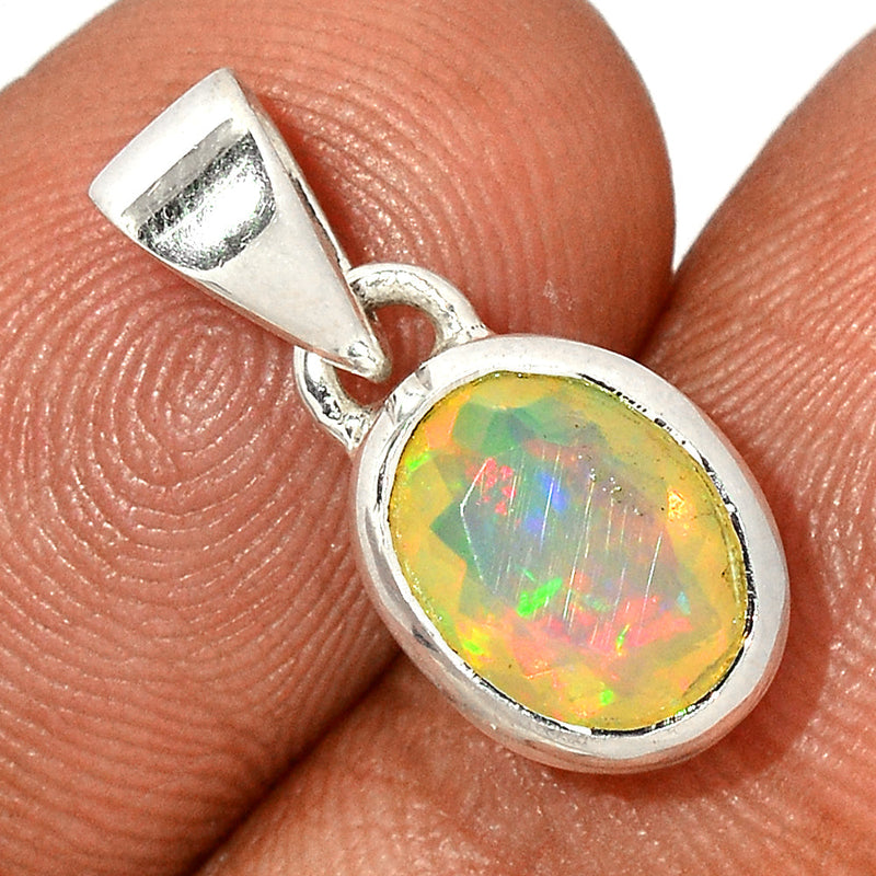 0.8" Ethiopian Opal Faceted Pendants - EOFP1719