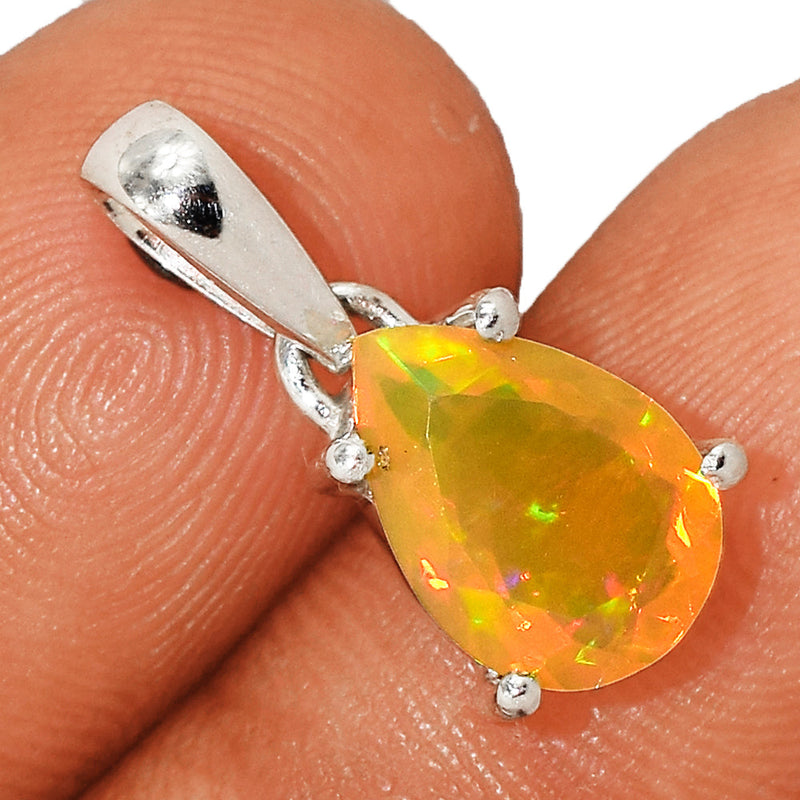 0.8" Claw - Ethiopian Opal Faceted Pendants - EOFP1821