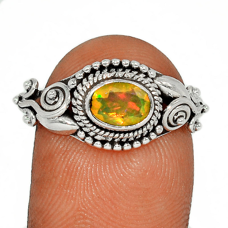 Small Filigree - Ethiopian Opal Faceted Ring - EOFR2067