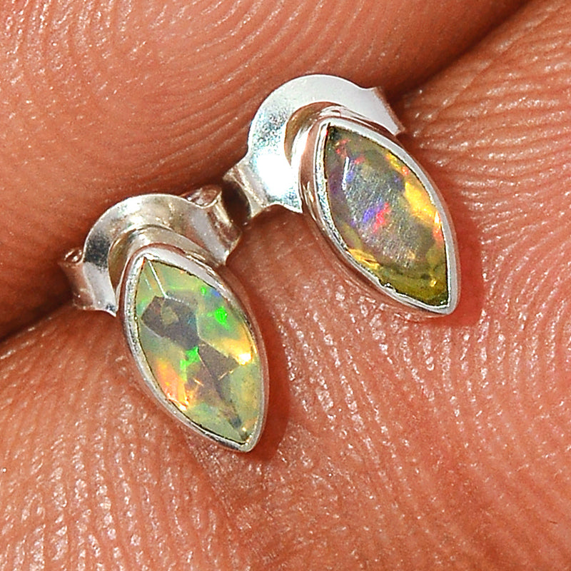 Ethiopian Opal Faceted Studs - EOFS102