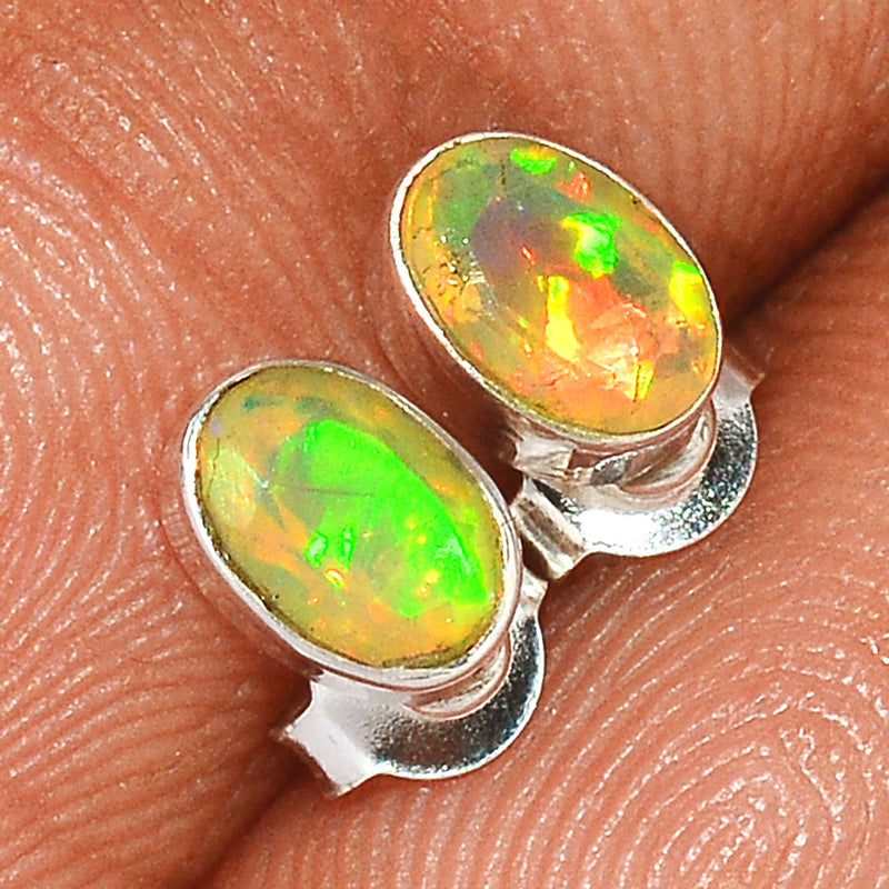 Ethiopian Opal Faceted Studs - EOFS107