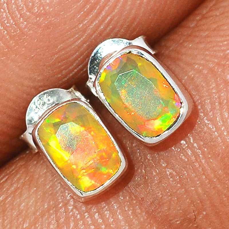 Ethiopian Opal Faceted Studs - EOFS110