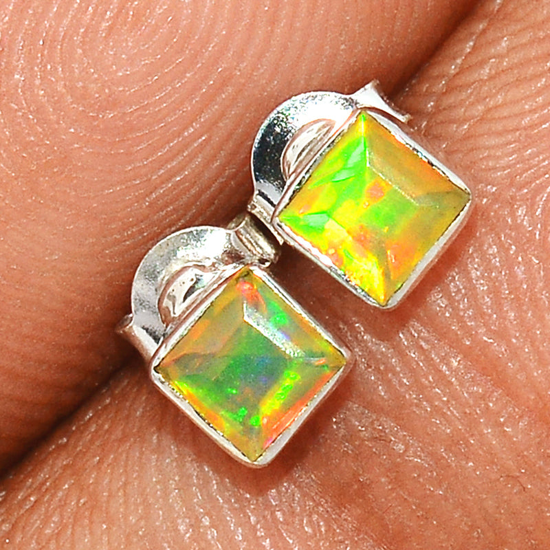 Ethiopian Opal Faceted Studs - EOFS118