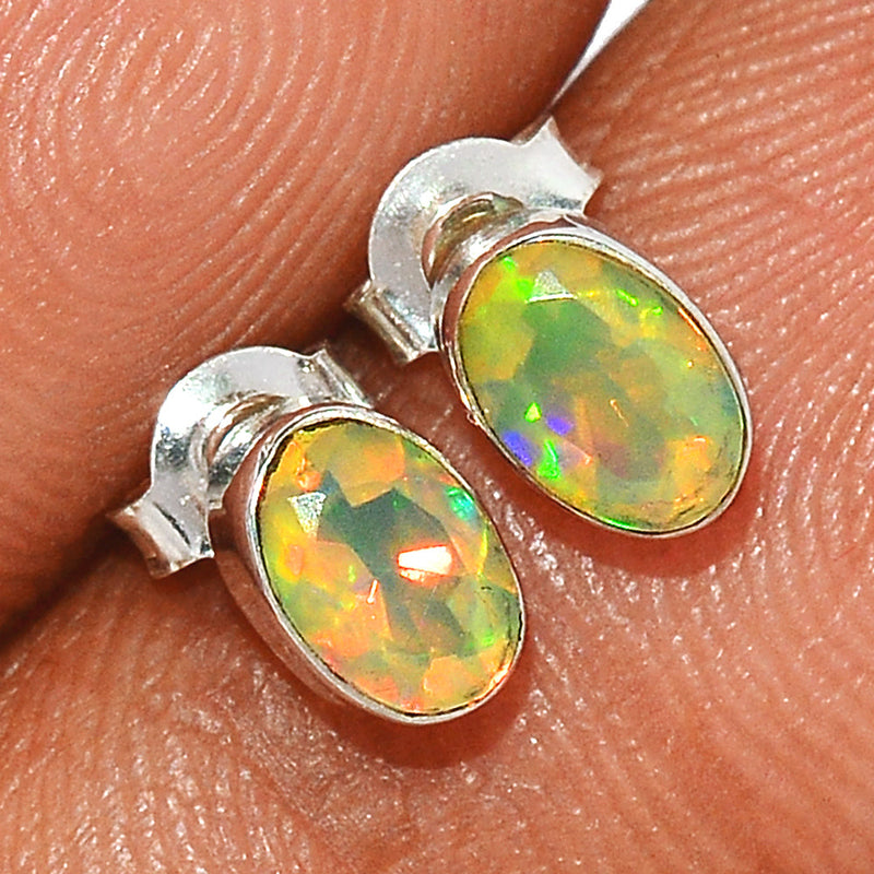 Ethiopian Opal Faceted Studs - EOFS119