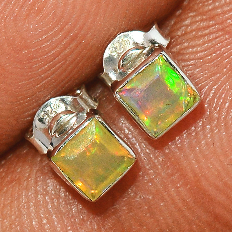 Ethiopian Opal Faceted Studs - EOFS125