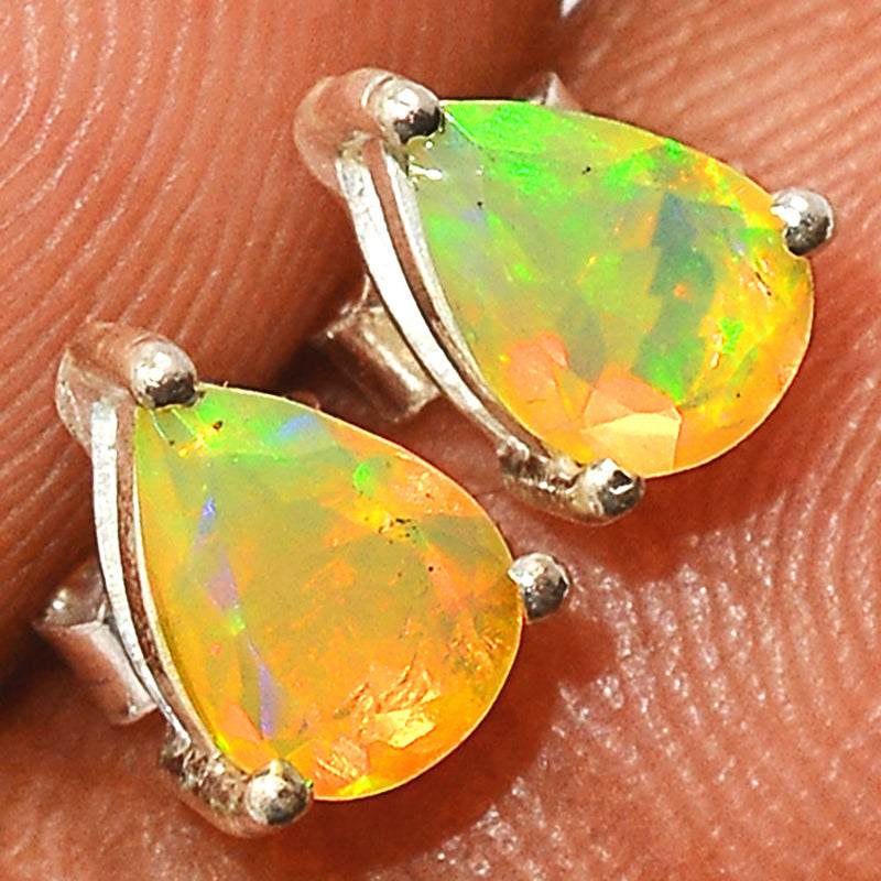 Ethiopian Opal Faceted Studs - EOFS129