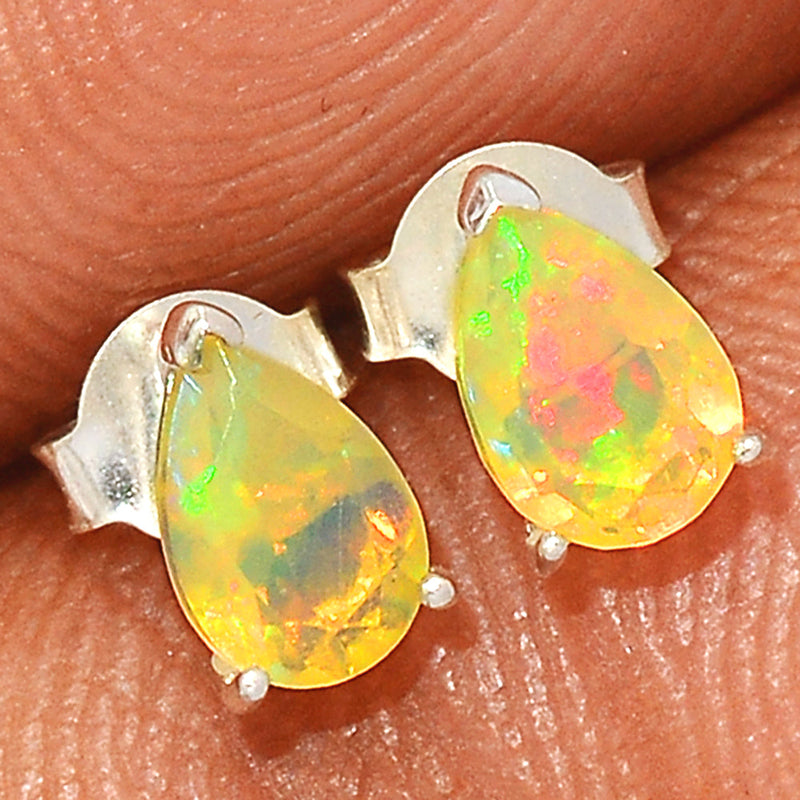 Ethiopian Opal Faceted Studs - EOFS136